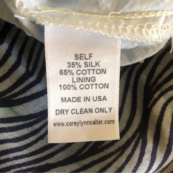 Anthropologie. Corey Lynn Calter. Fit & Flare Dress. Blue & Cream. Size 4 - Picture 12 of 12